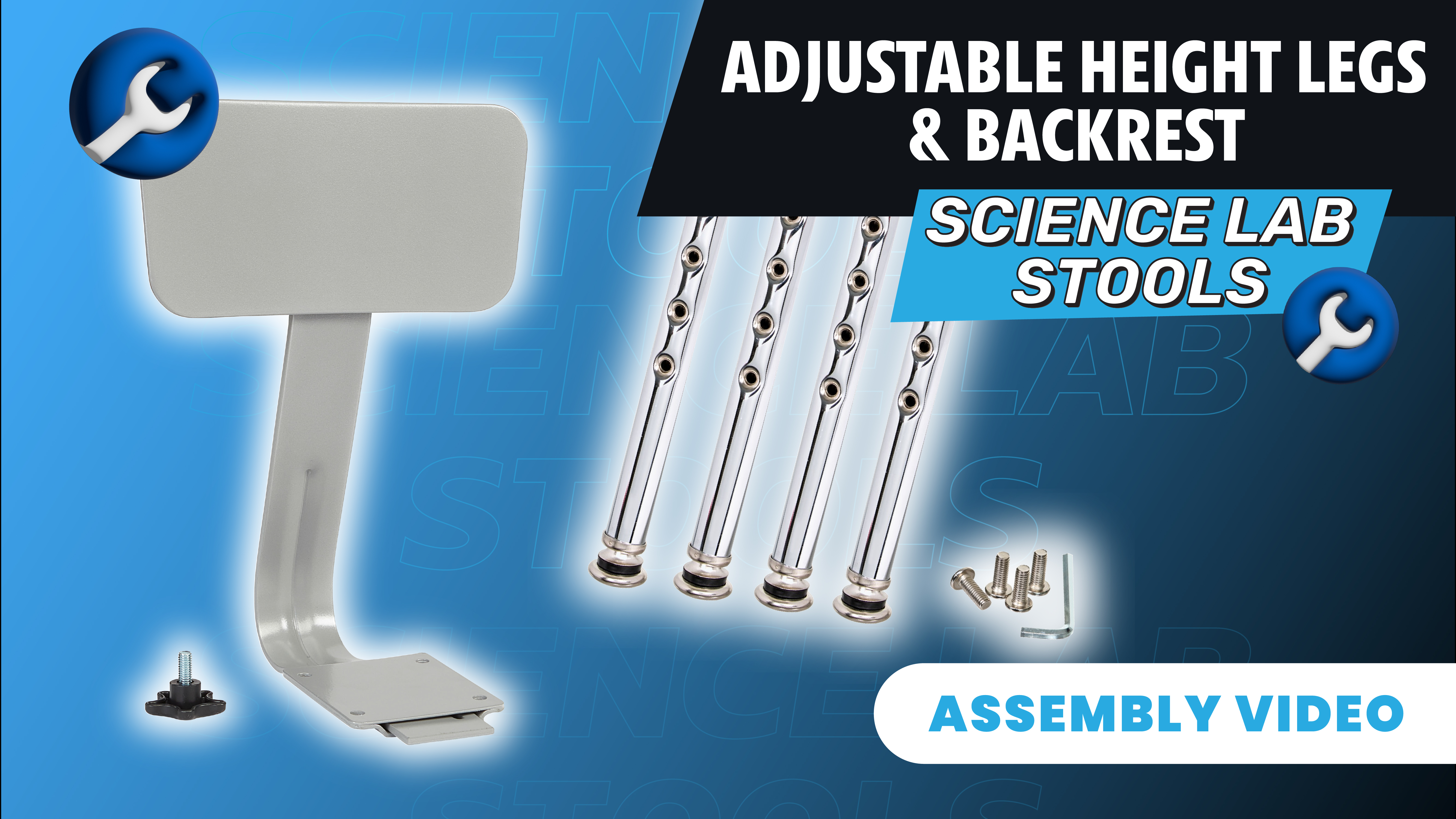 AH Legs and Backrest for NPS Lab Stools 6200 6300 6400 6500 Series