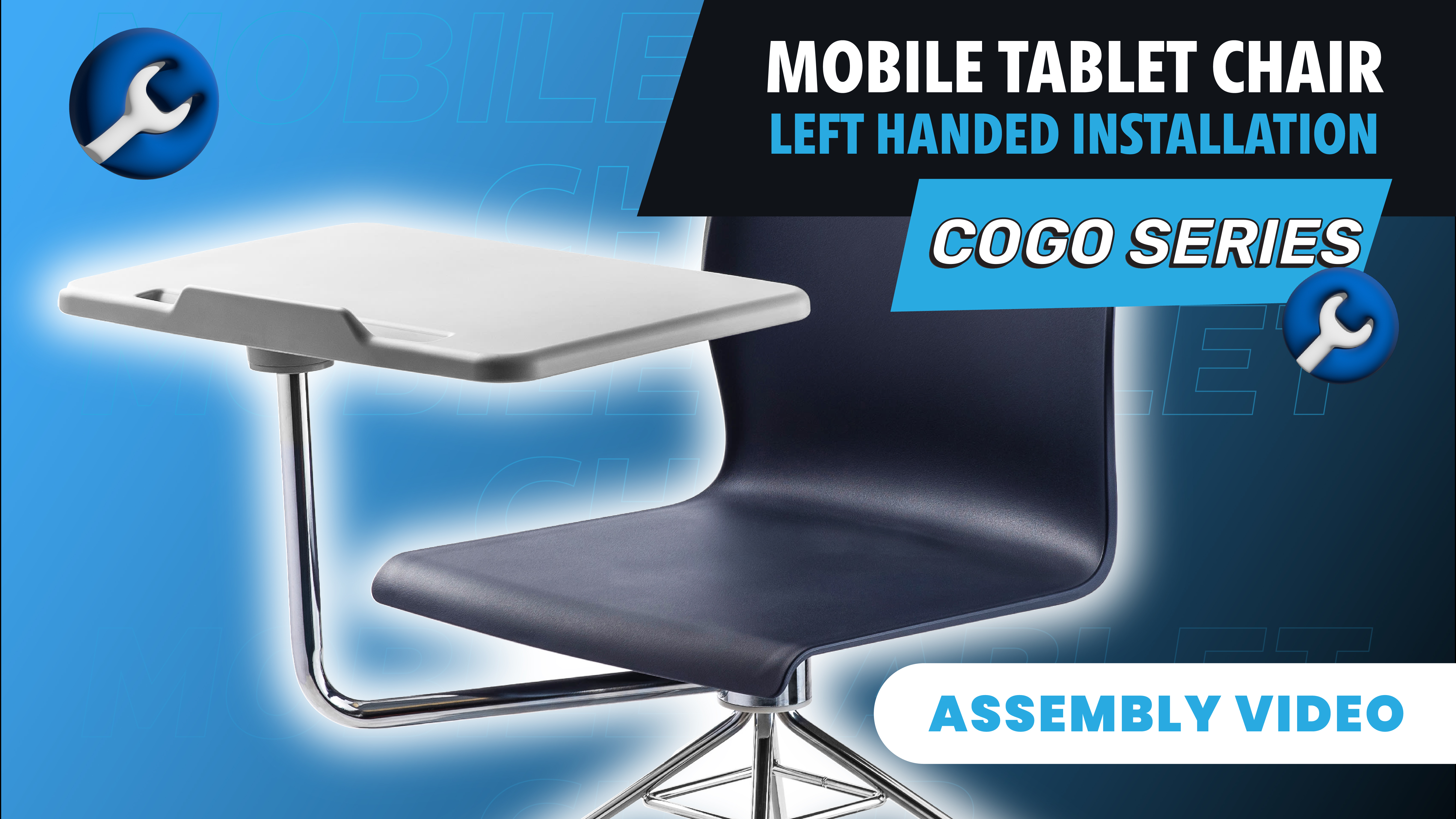 CoGo Mobile Tablet Chair Left Handed Installation