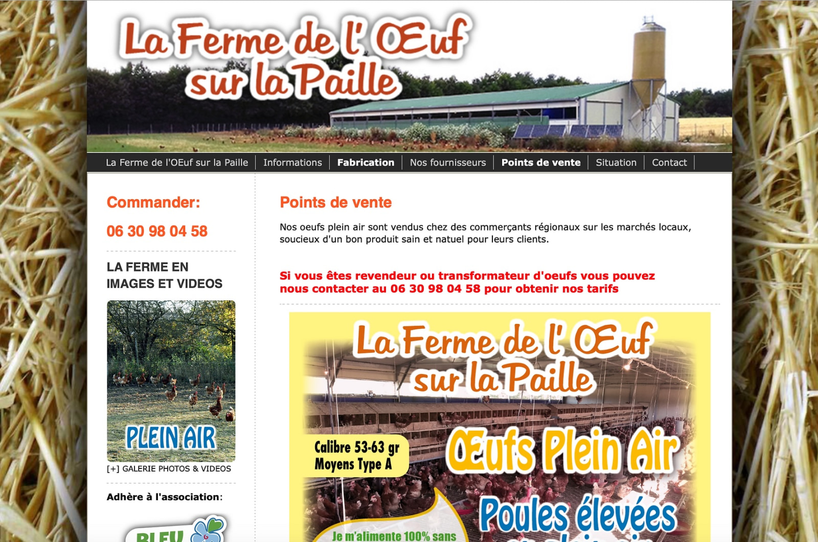 LA FERME DE L'OEUF SUR LA PAILLE