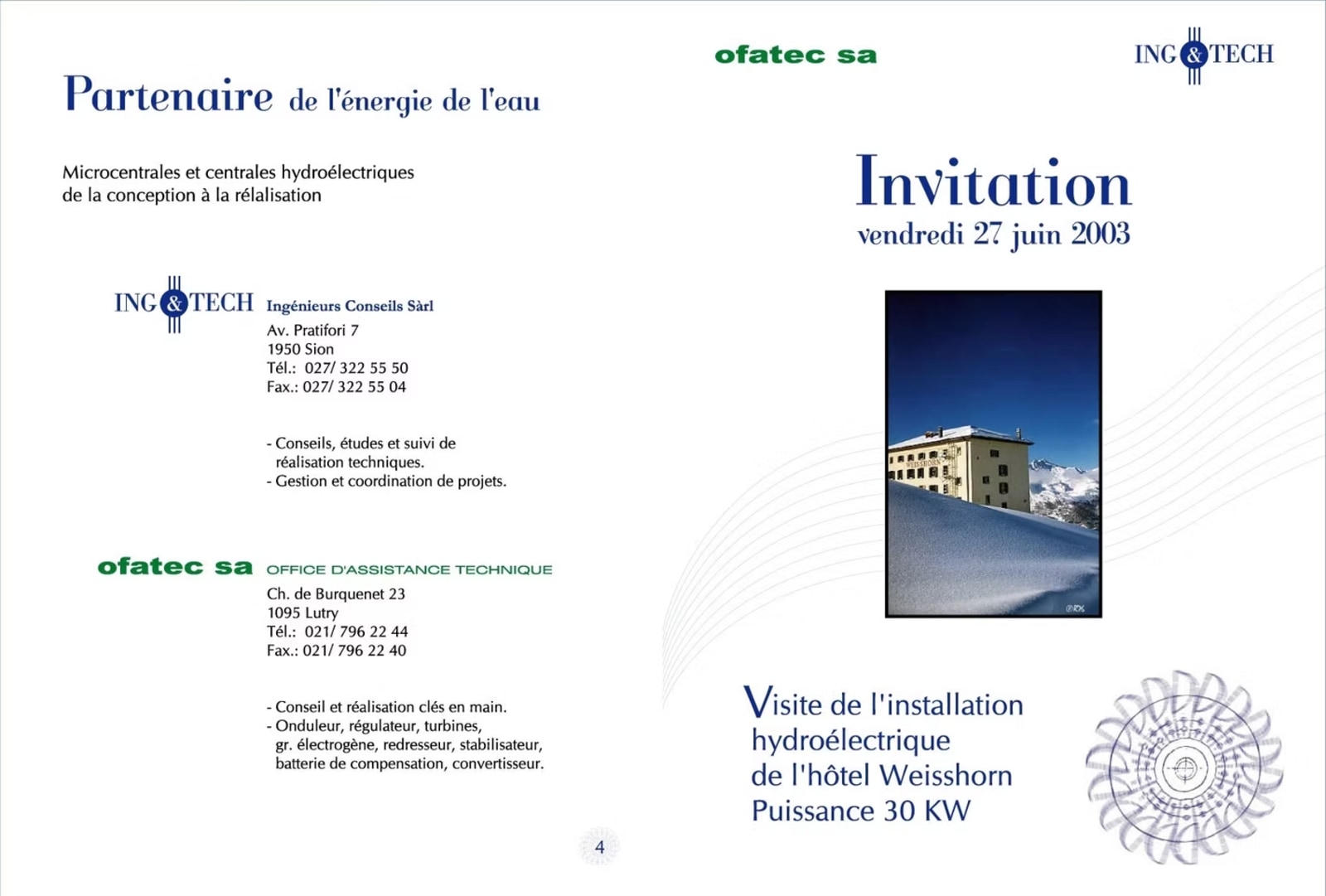 INVITATION CENTRALE HYDRAULIQUE