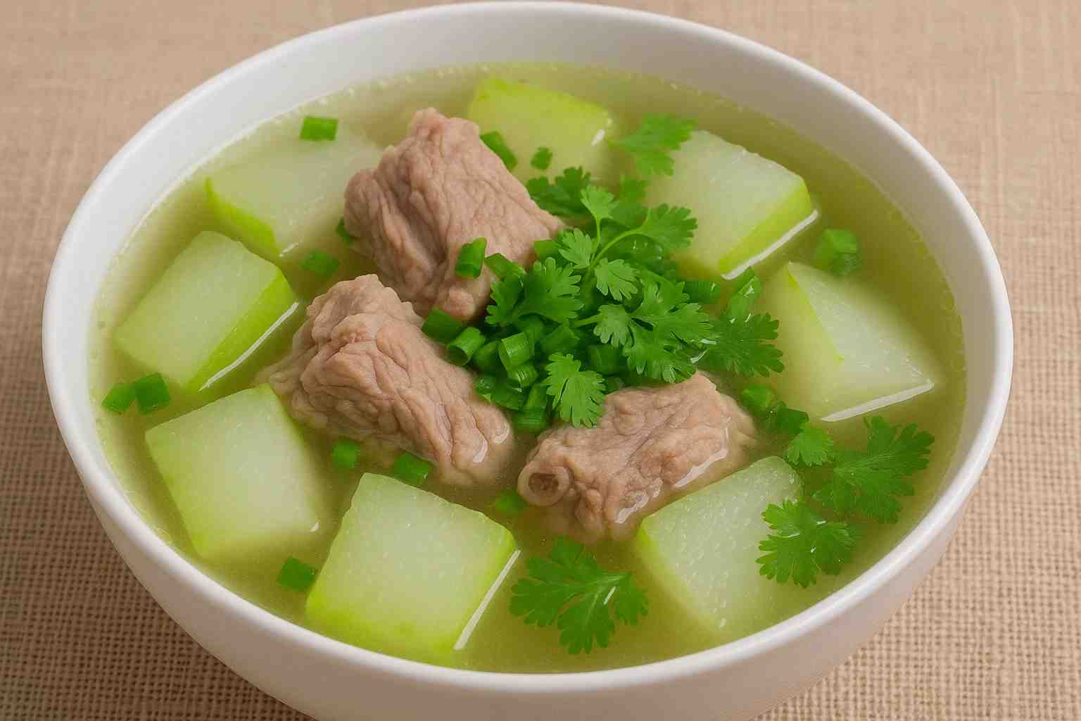 Canh bí đao nấu sườn