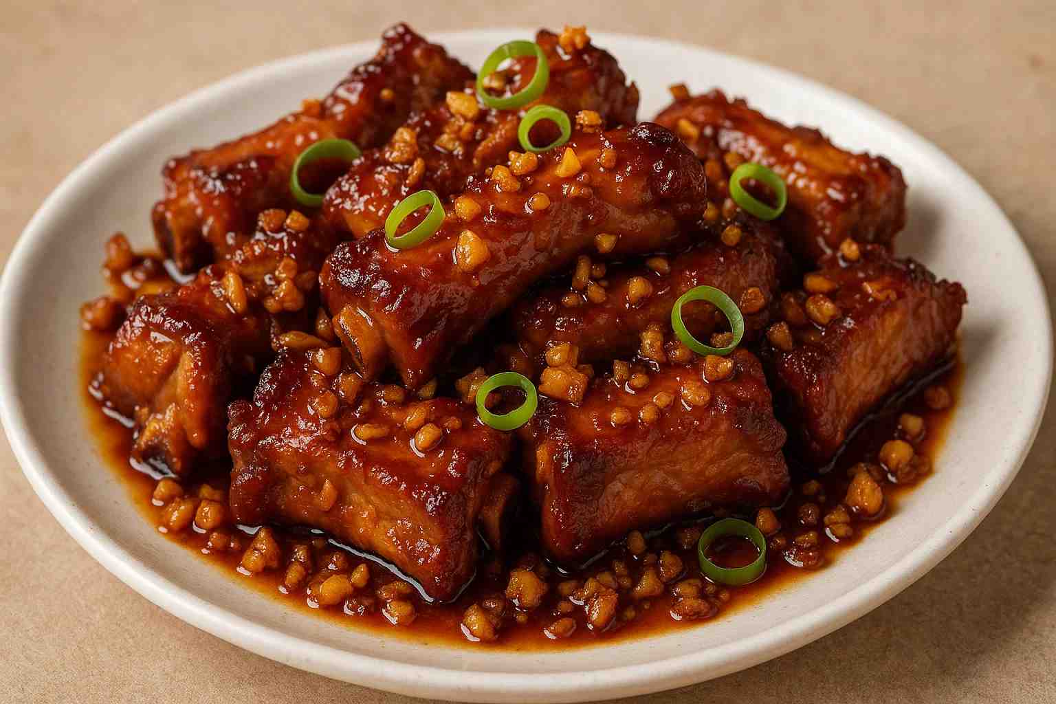 Sườn rim mắm tỏi