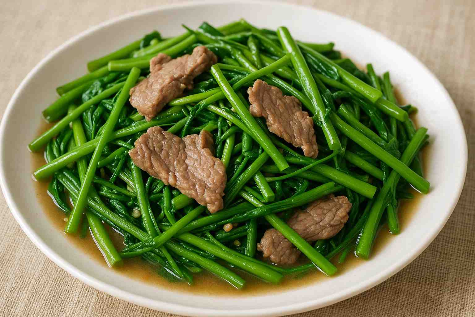 Thịt bò xào rau muống