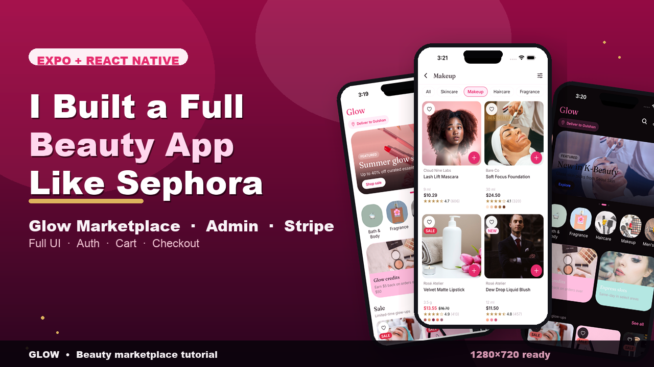 Glow | Full-Stack Beauty E‑Commerce Mobile App