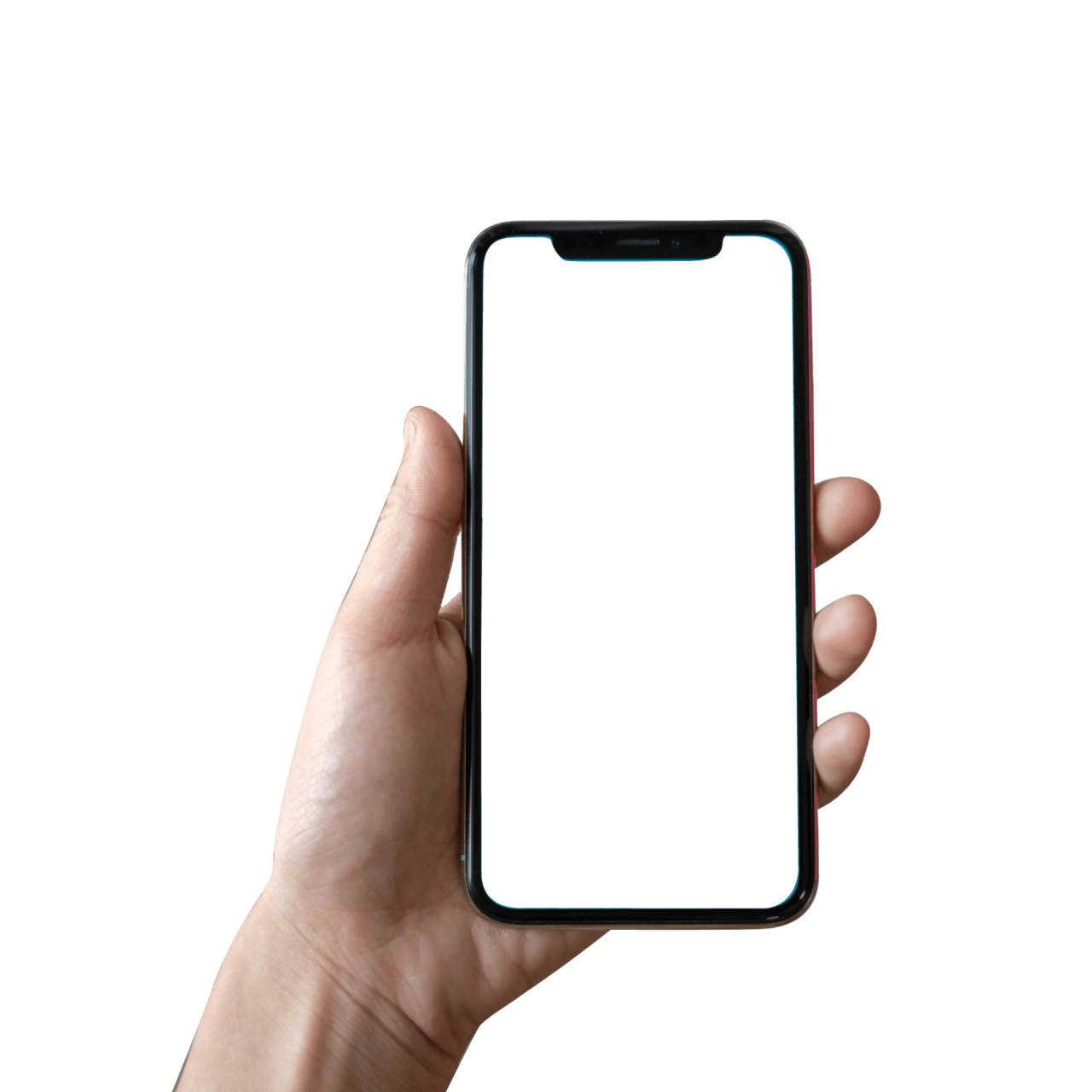 Preview of Isolated Hands And Smartphone Female Hand Holding Modern Black Phone In Vertical Position Free Png