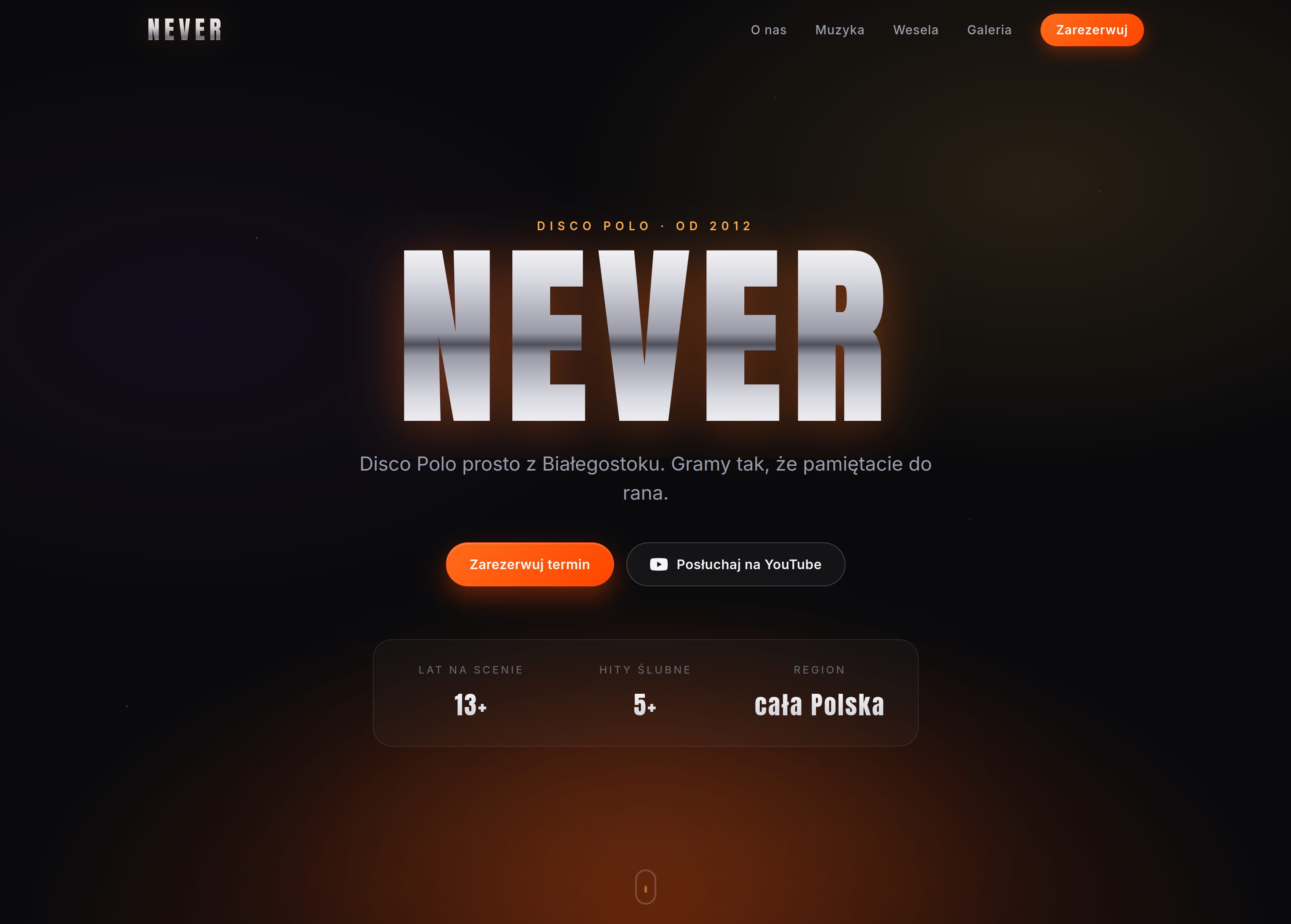 Zespół NEVER — Band One-Pager
