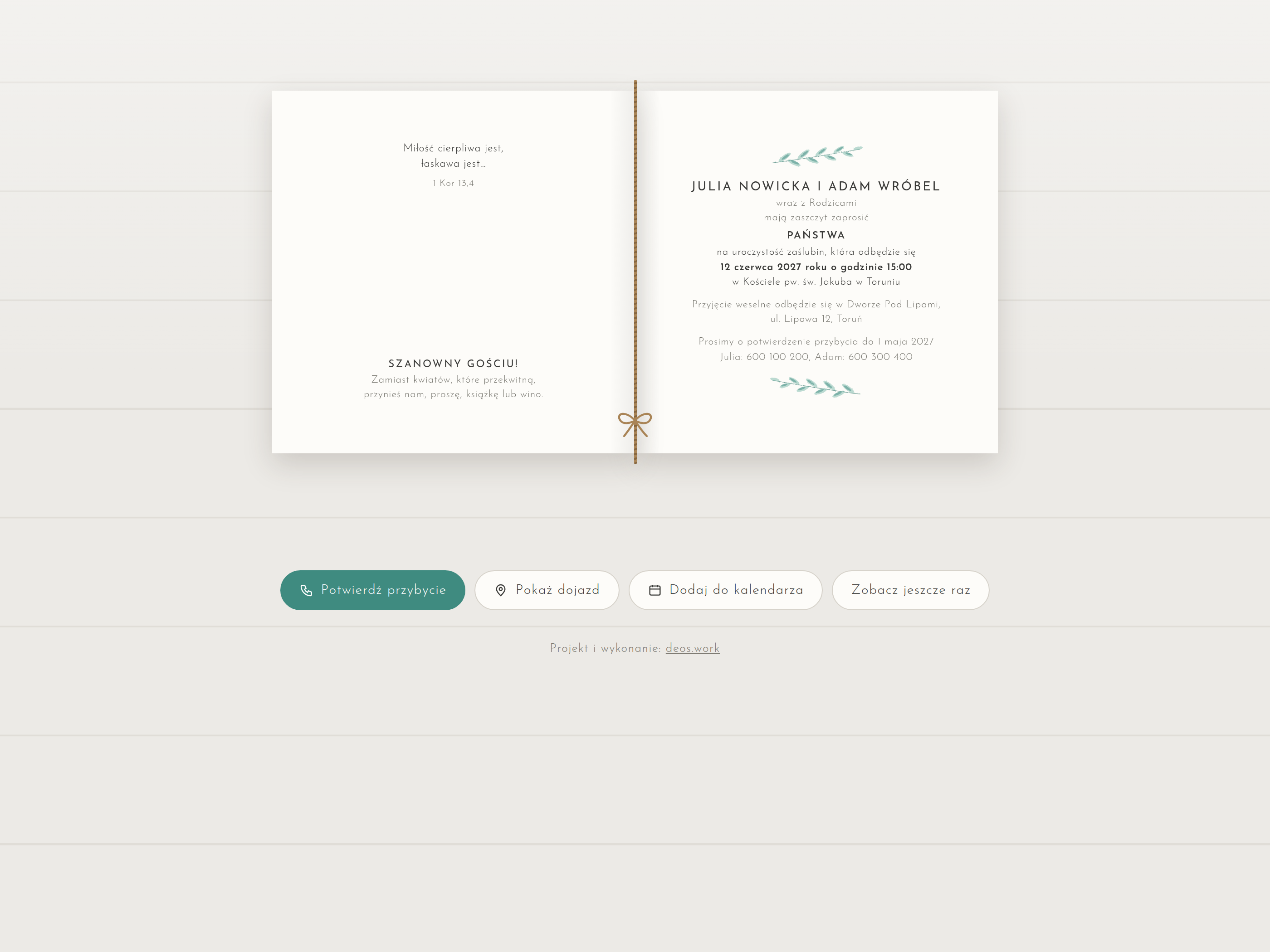 Julia & Adam — Digital Wedding Invitation