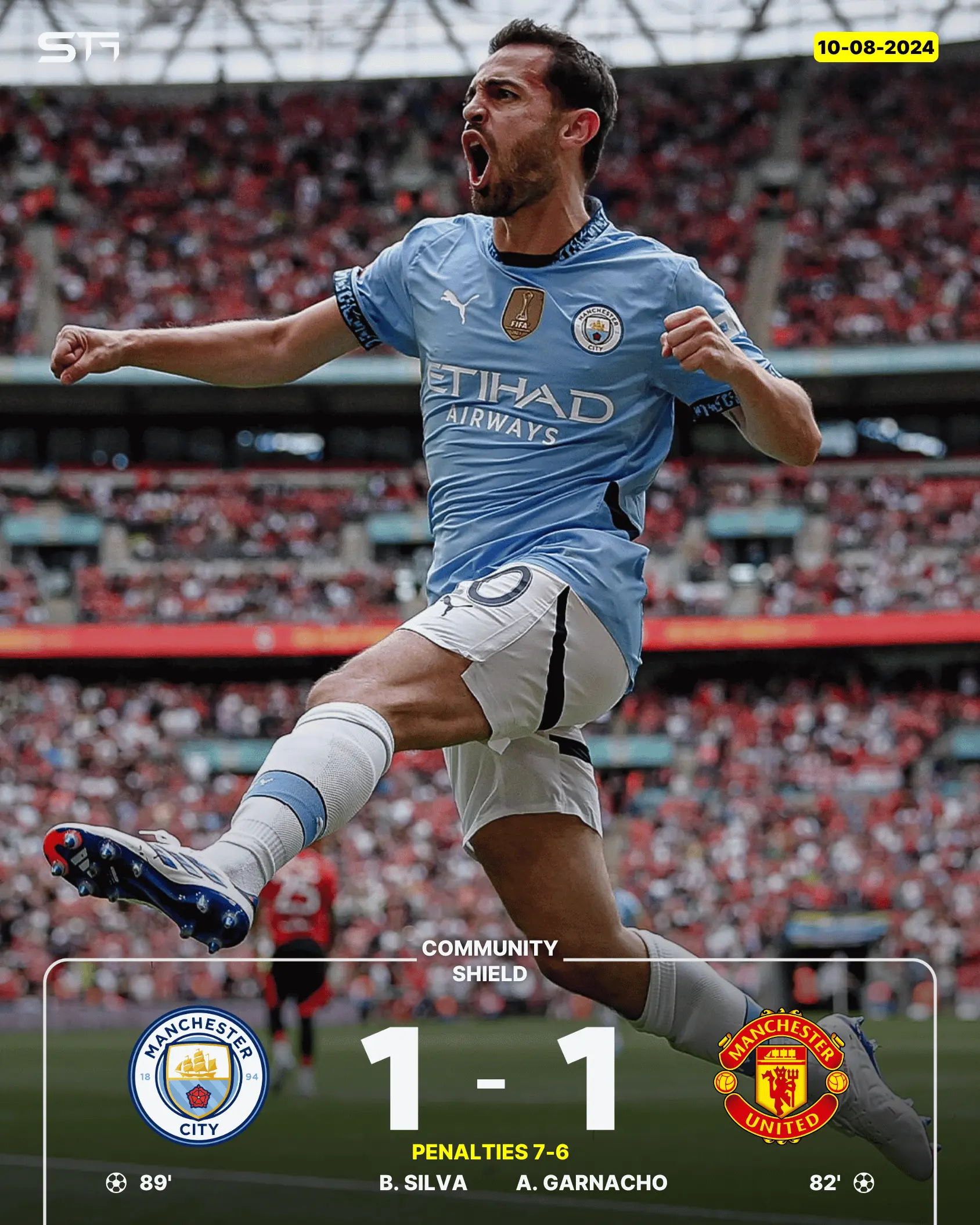 Man City (7) 1 - 1 (6) Man United | Community Shield