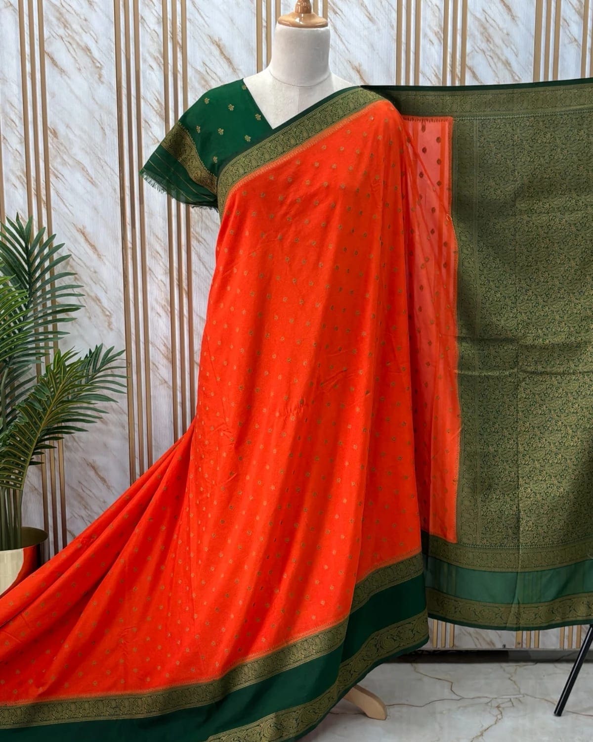 Banarasi Khadi Georgette (Motifs, Mayuri & Mango Bentex)