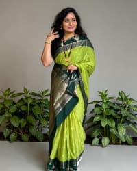 Semi Mysore Crepe (Temple Border & Grand Pallu) thumbnail 2