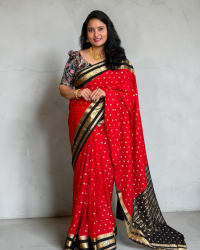 Semi Mysore Crepe (Motifs, Elephant and Mayuri Bentex Border) thumbnail 1