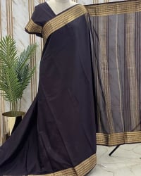 Semi Mysore Crepe (Self Sequence Mango Border) thumbnail 3