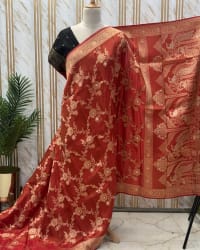 Banarasi Viscose Saree (Jaal, Contrast Blouse) thumbnail 2