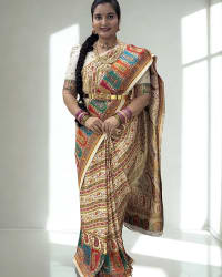 Premium Pashmina Saree (Ladakhi Theme) thumbnail 1