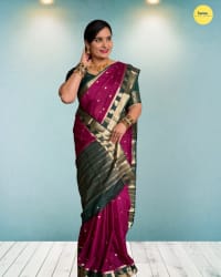 Semi Mysore Crepe (Elephant and Mayuri Border) thumbnail 2