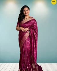 Semi Mysore Crepe (Checks Fish Scale Border) thumbnail 1