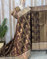Banarasi Soft Silk (Leaf Motifs & Rich Border) thumbnail 3