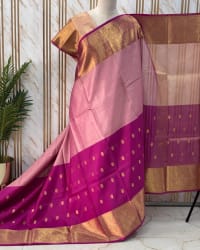 Banarasi Tissue (Baby Pink and Lotus Pink Half & Half Buttas) thumbnail 2