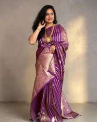 Viscose Saree (Borderless, Elephant Motifs) thumbnail 2