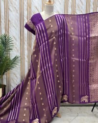 Viscose Saree (Borderless, Elephant Motifs) thumbnail 3
