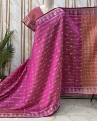 Tussar Saree (Floral Horizontal Line, Floral Border) thumbnail 2