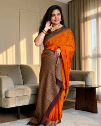 Banarasi Khadi Georgette (Floral Motifs and Mango Border) thumbnail 2