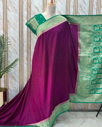 Banarasi Dola Saree (Floral Border, Rich Pallu D4) thumbnail 2