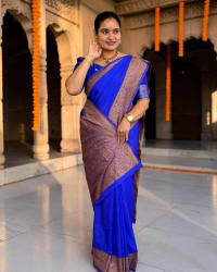 Banarasi Khadi Georgette (Mango Border, Rich Pallu & Blouse) thumbnail 2