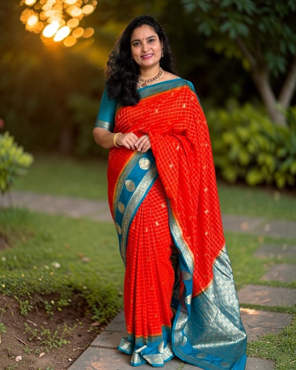 Georgette (Checks & Mayuri Border)