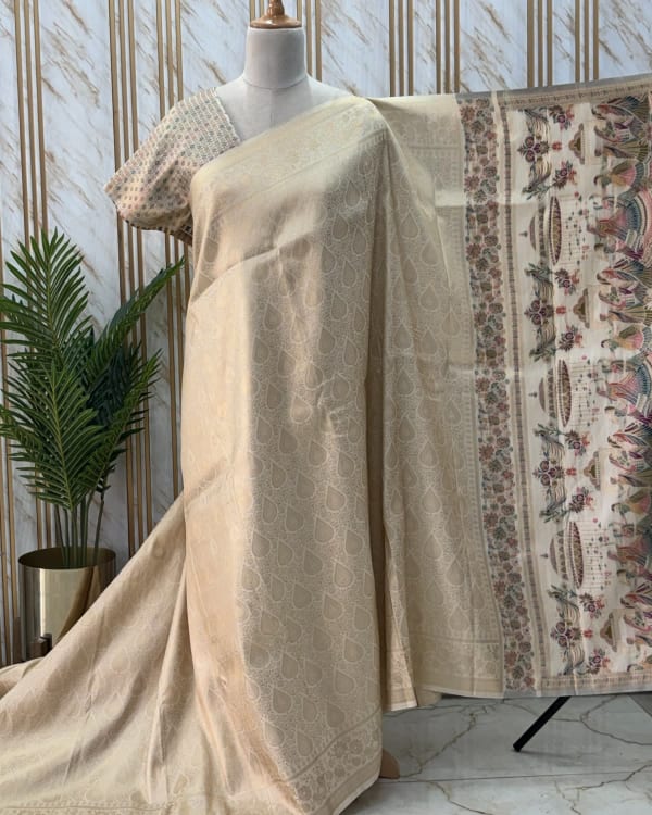 Premium Pashmina Saree (Dori Theme)