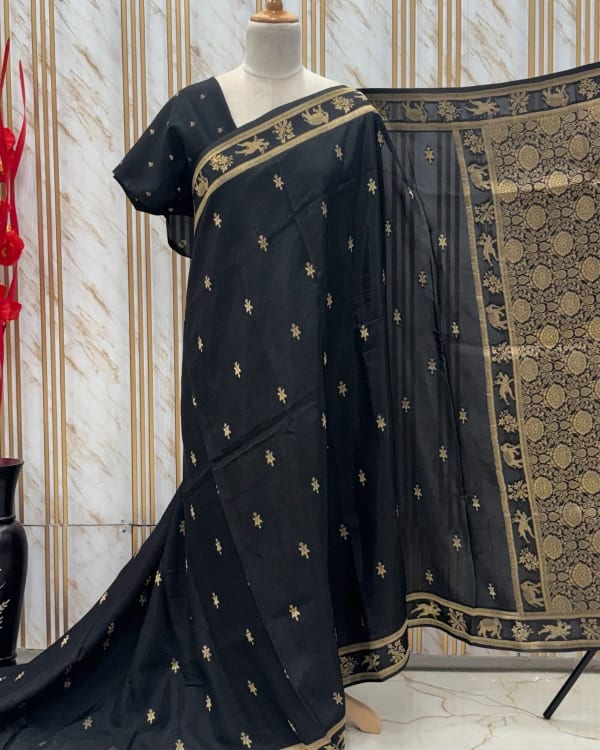 Viscose Saree (Elephant and Deer Border)