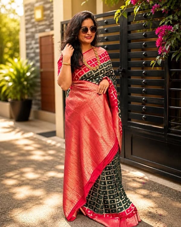 Chinnon Saree (2D, Checks Body)