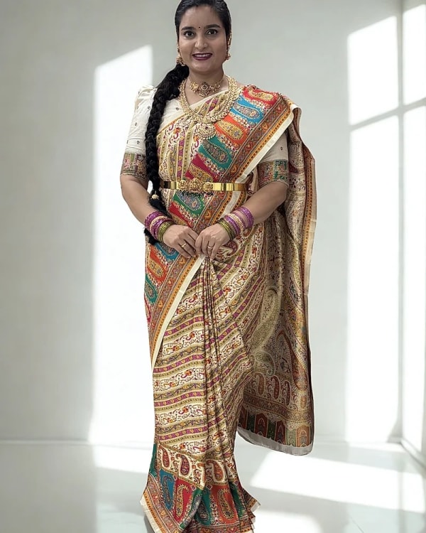 Premium Pashmina Saree (Ladakhi Theme)