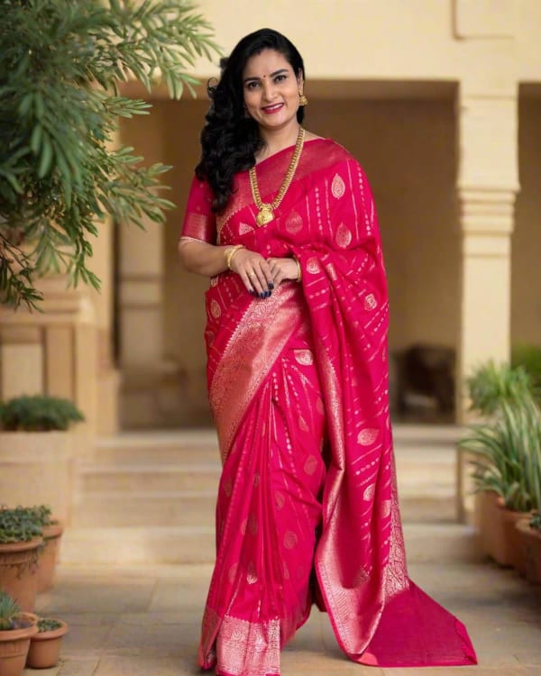 Banarasi Khaddi Georgette (Peacock Feather Motifs)