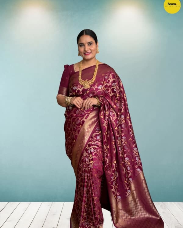 Banarasi Crepe Satin (Jal Pattern with Meena)