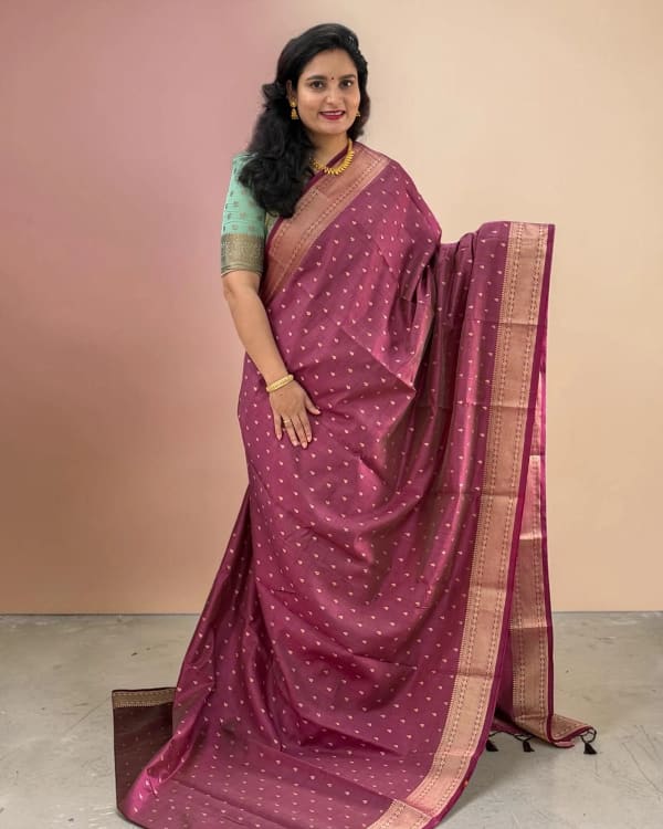 Semi Tussar (Rain Drops Motifs)