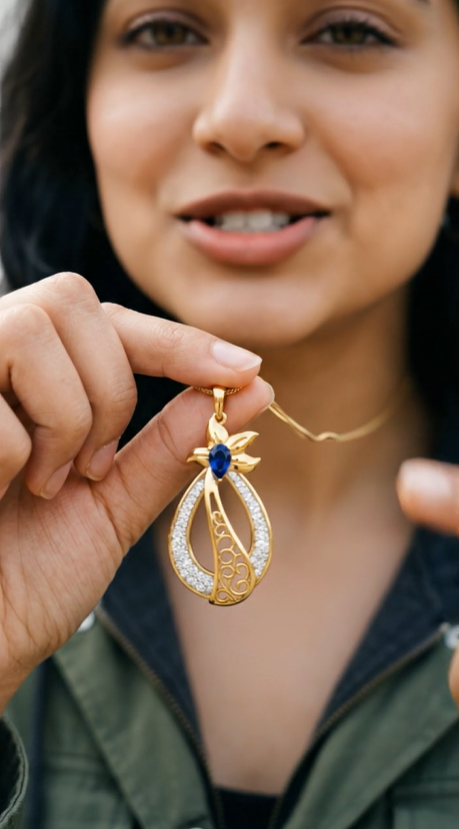 Ever find that one piece of jewelry that just makes the whole outfit click? ✨ This pendant is the ultimate highlight—effortlessly elegant, premium, and surprisingly lightweight.