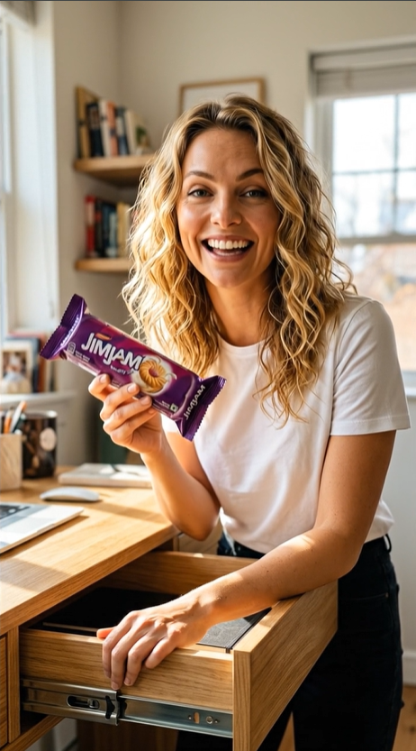 The 4 PM slump is no match for a childhood classic! 🍪✨ When coffee isn't enough, it’s time to reach for the iconic sweet and tangy burst of Britannia Jim Jam. That chewy, jammy center is pure nostalgia in every bite!