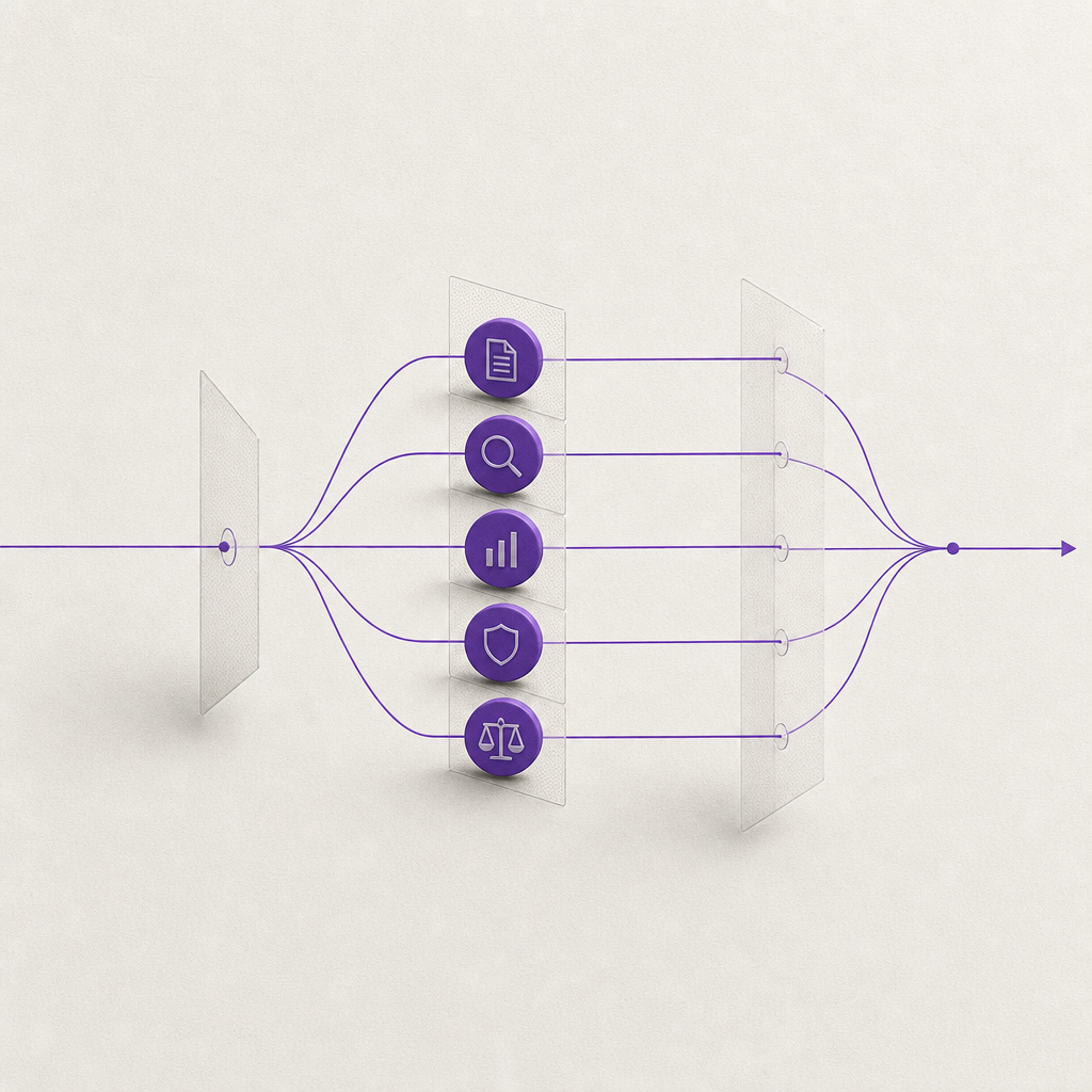 Multiple specialized agents coordinating in parallel to resolve fintech disputes faster than single-agent systems