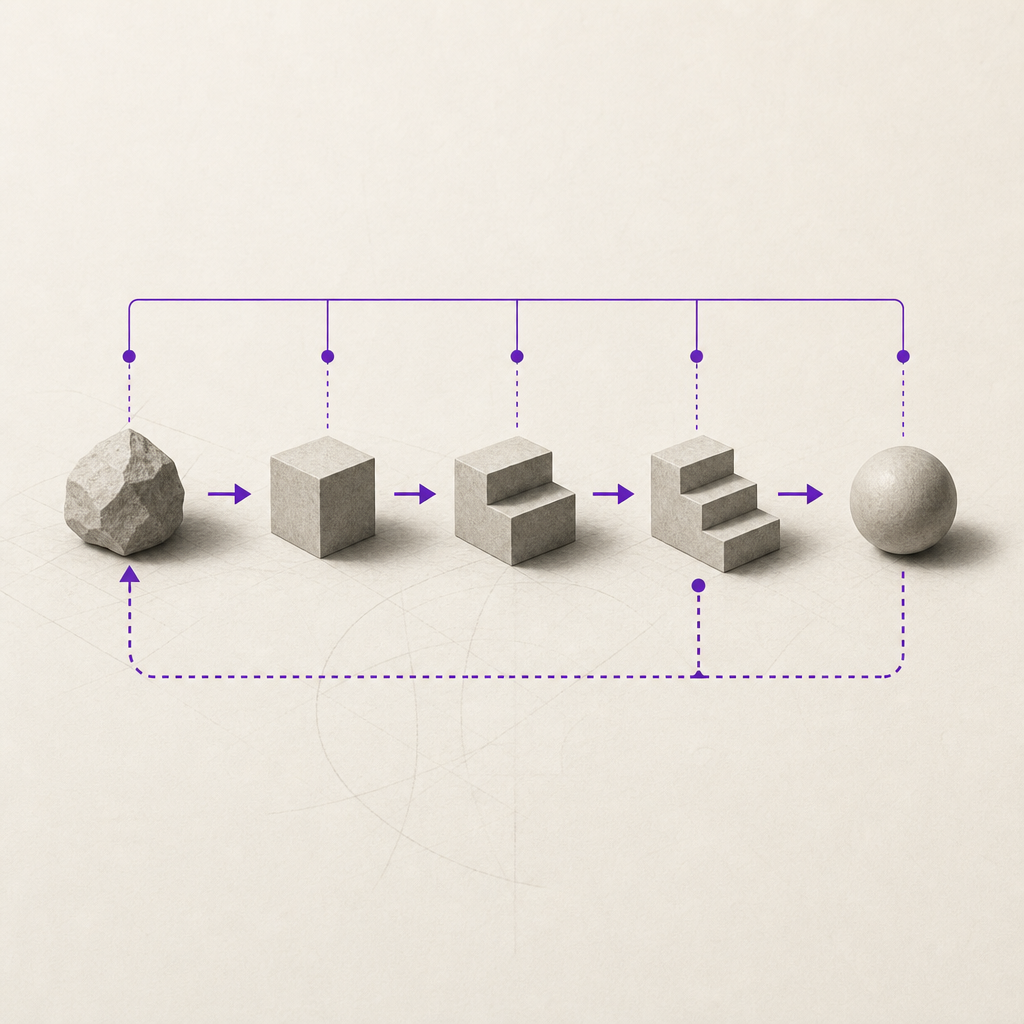 AI agent breaking down a complex goal into sequential sub-tasks with feedback loops