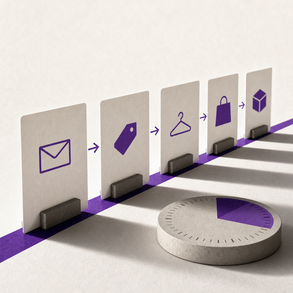 Automated workflow sequences executing on schedule against neutral background with purple accent