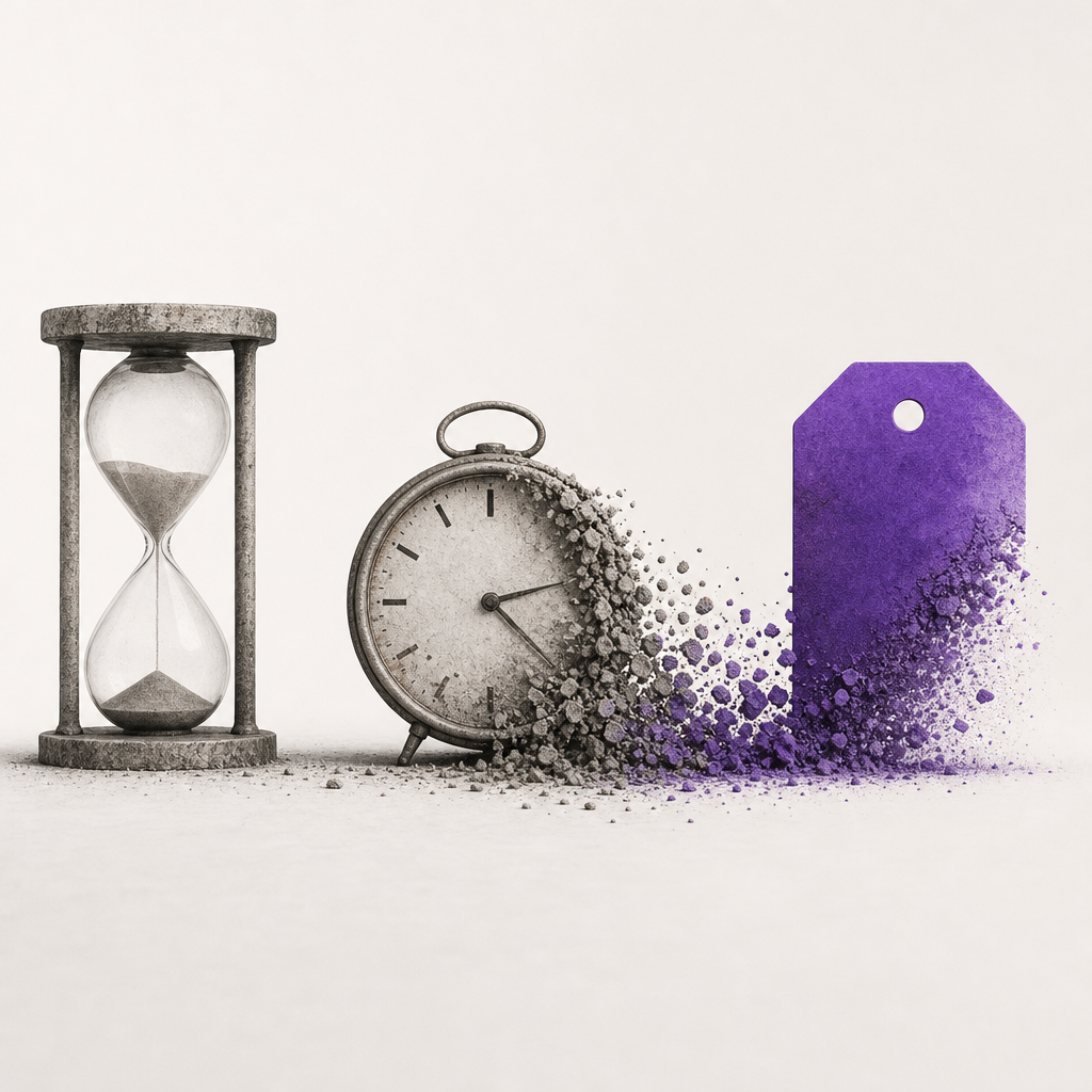 Outdated email sequence timeline showing 1-hour, 24-hour, and 72-hour abandoned cart recovery intervals