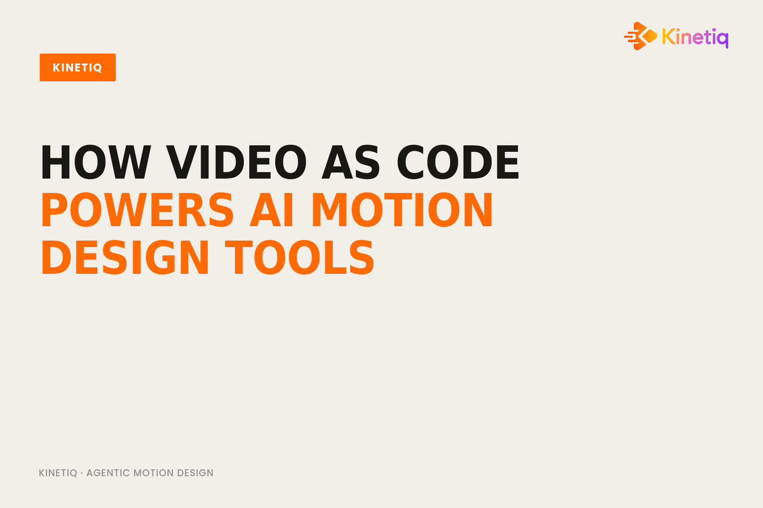 How Video as Code Powers AI Motion Design Tools