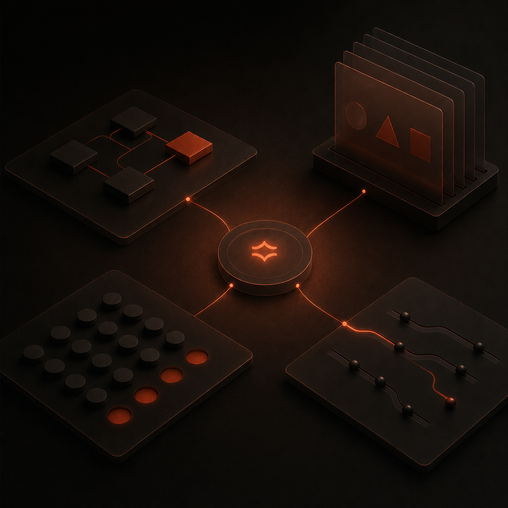 AI sales chief of staff organizing workflow routes and CRM data across translucent panels