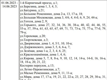 Стал известен график отключения горячей воды во Владимире на июнь