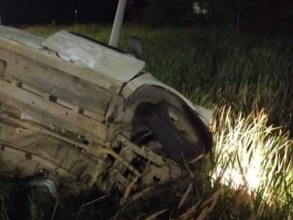 Во Владимирской области автомобиль перевернулся в кювете