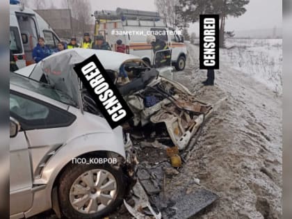 В страшном лобовом столкновении под Ковровом погиб человек, еще двое получили травмы