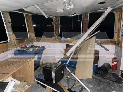 Опубликованы кадры с атакованного украинским дроном танкера РФ