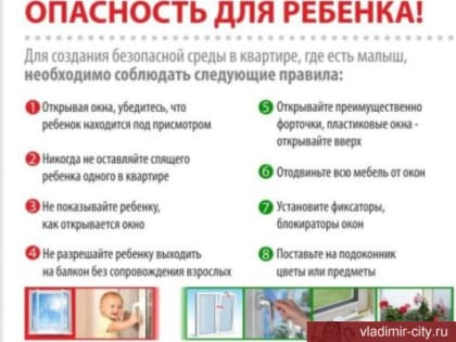 Открытые окна — опасность для ребенка