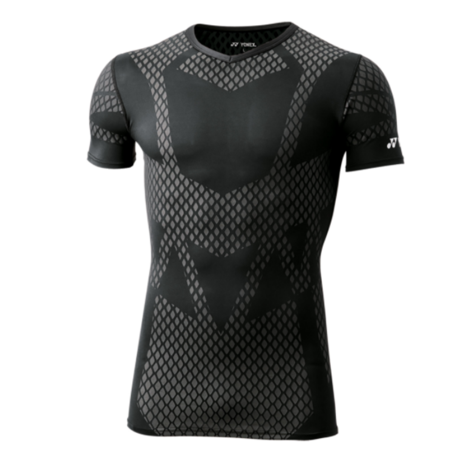 YONEX MEN'S STB FITNESS V-NECK SHORT-SLEEVE SHIRT A1016BLACK